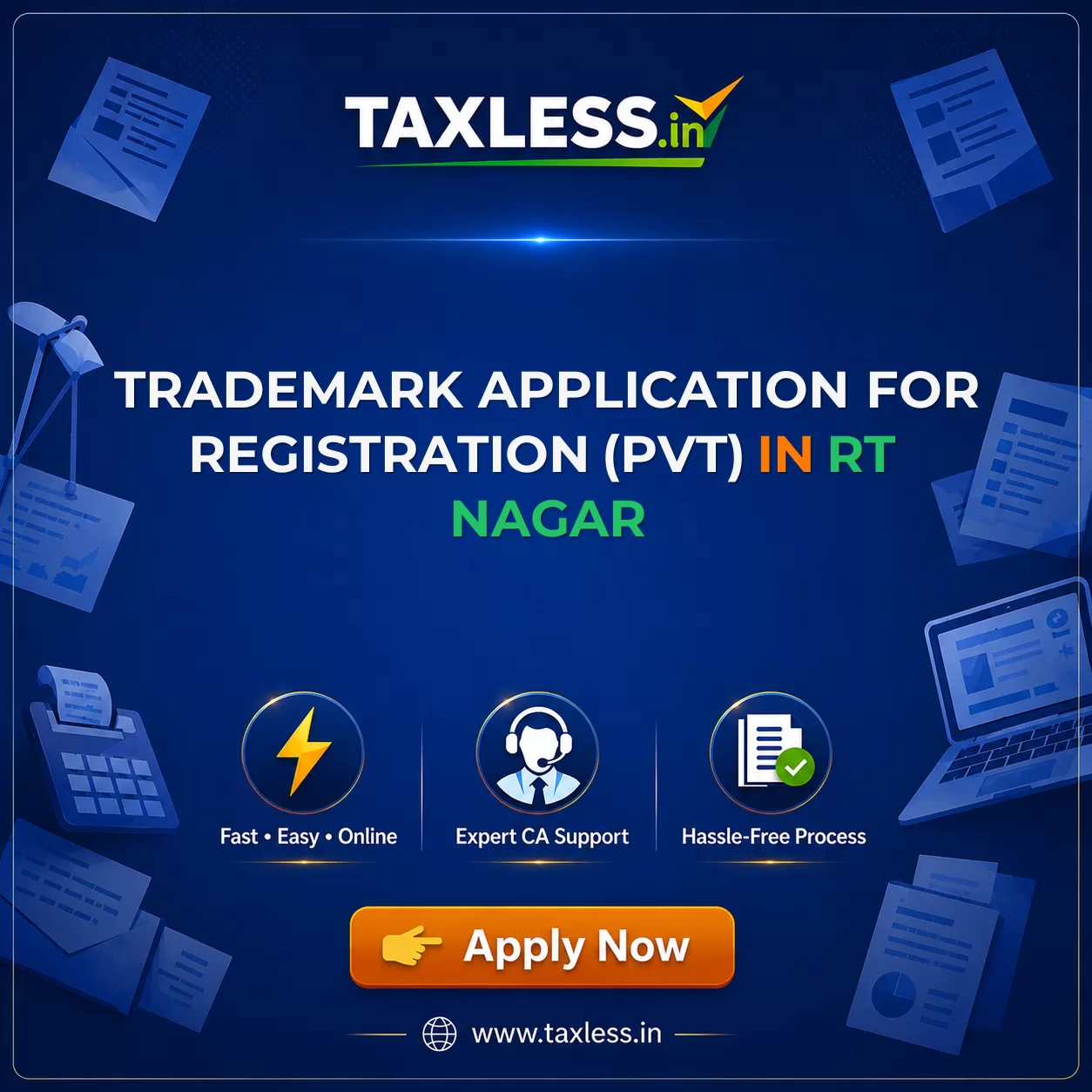 Trademark Application For Registration (Pvt) in Rt Nagar