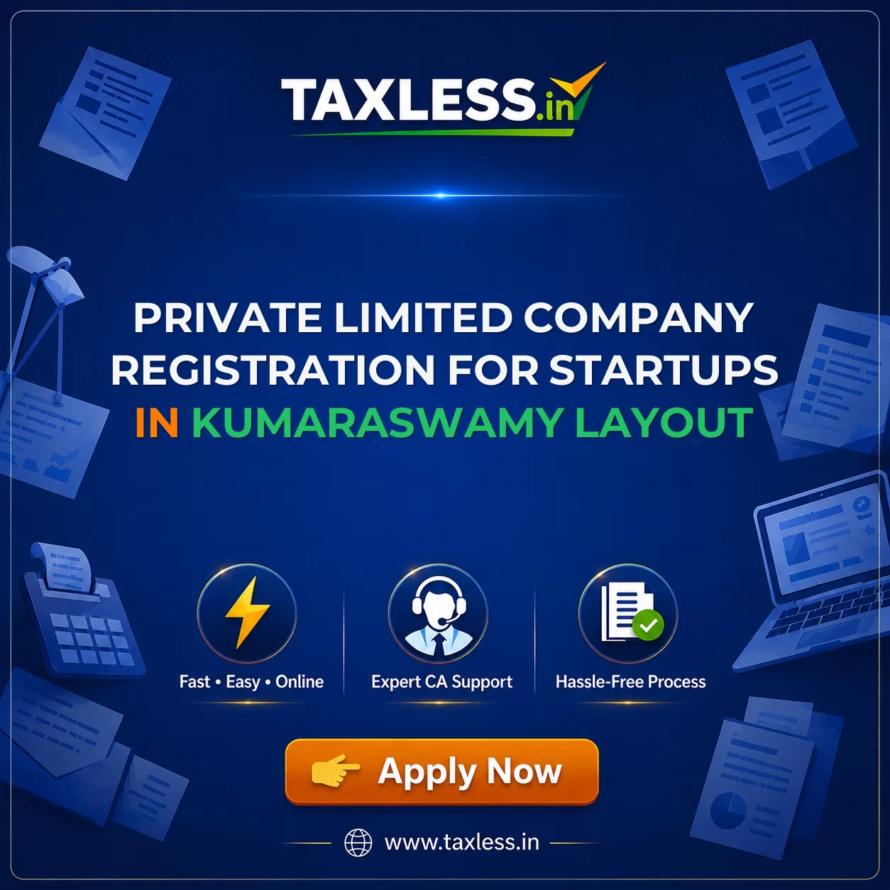 Private Limited Company Registration for Startups in Kumaraswamy Layout
