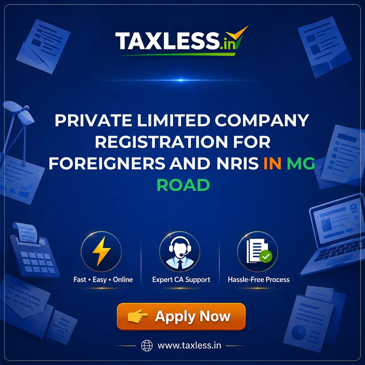 Private Limited Company Registration for Foreigners and NRIs in Mg Road