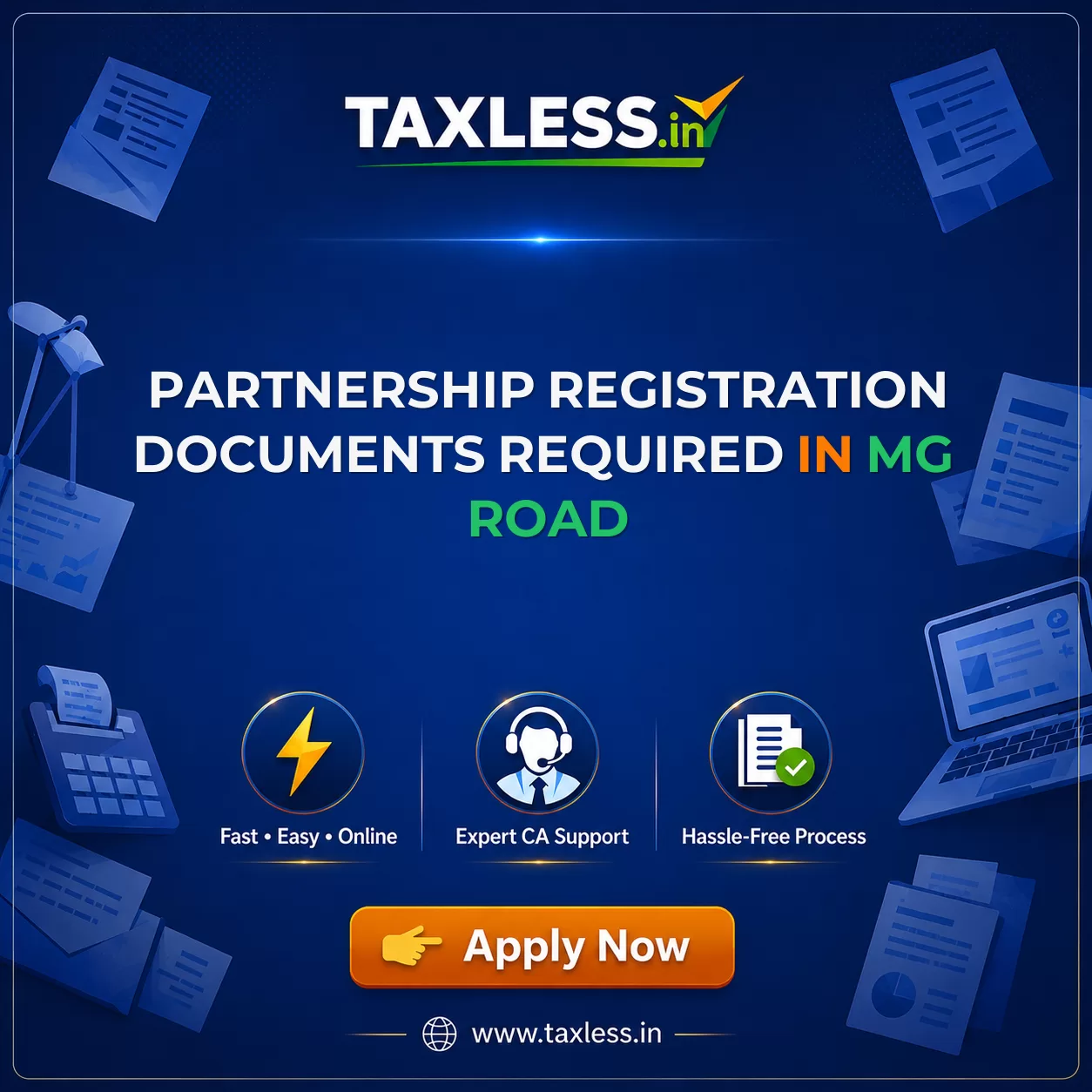 Partnership Registration Documents Required in Mg Road