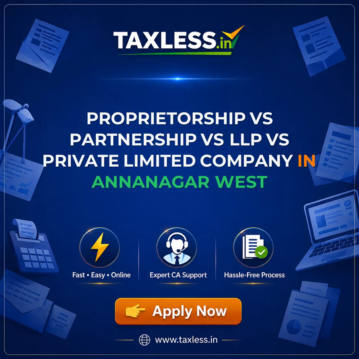 Proprietorship vs Partnership vs LLP vs Private Limited Company in Annanagar West