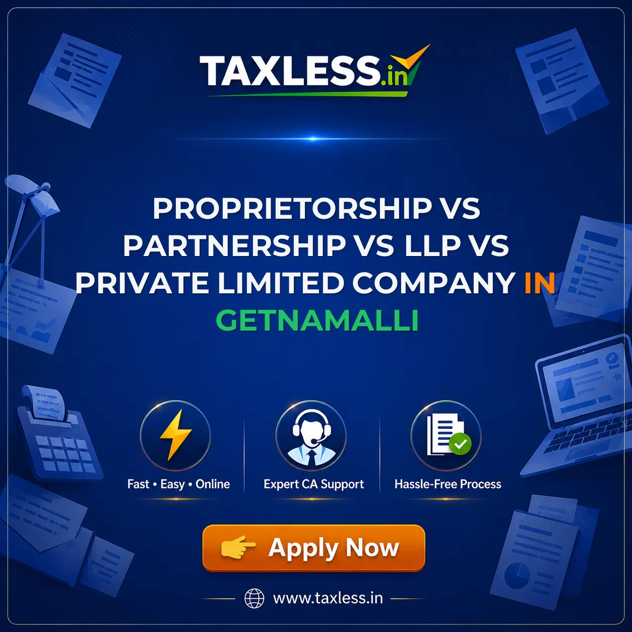 Proprietorship vs Partnership vs LLP vs Private Limited Company in Getnamalli