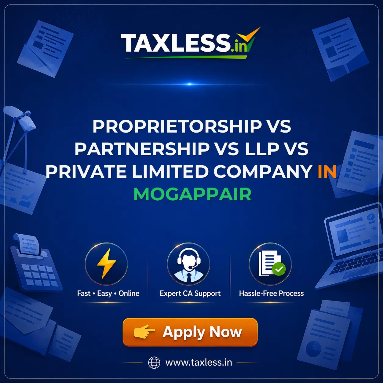Proprietorship vs Partnership vs LLP vs Private Limited Company in Mogappair