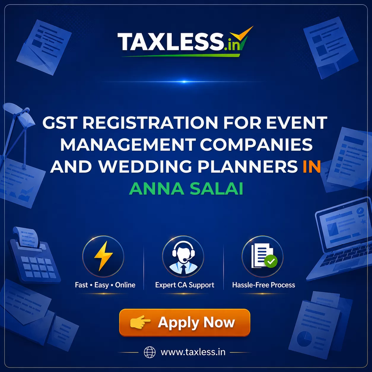 GST Registration for Event Management Companies and Wedding Planners in Anna Salai