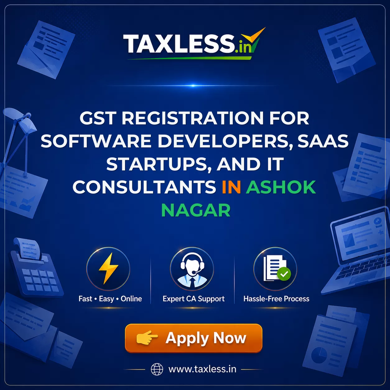 GST Registration for Software Developers, SaaS Startups, and IT Consultants in Ashok Nagar