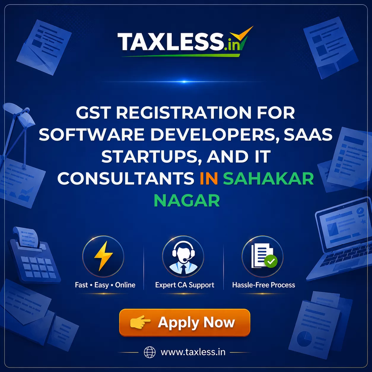 GST Registration for Software Developers, SaaS Startups, and IT Consultants in Sahakar Nagar