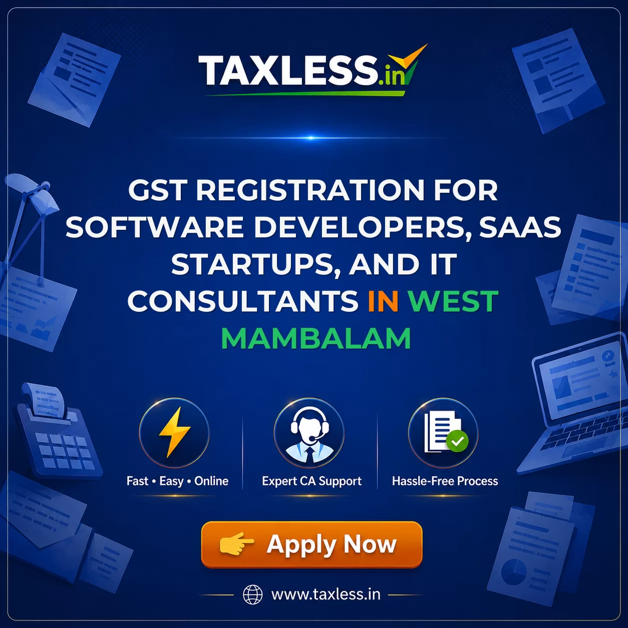 GST Registration for Software Developers, SaaS Startups, and IT Consultants in West Mambalam