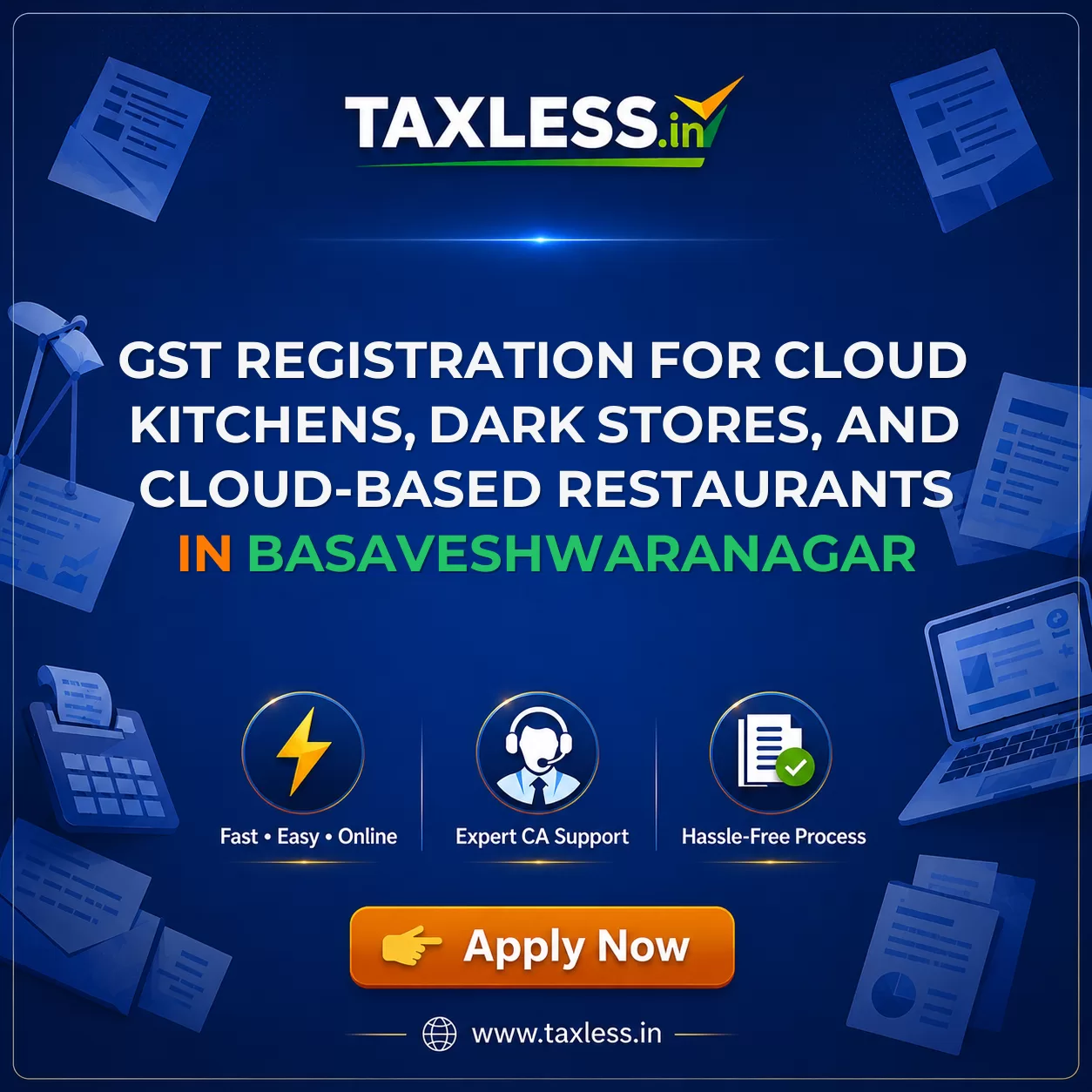 GST Registration for Cloud Kitchens, Dark Stores, and Cloud-Based Restaurants in Basaveshwaranagar