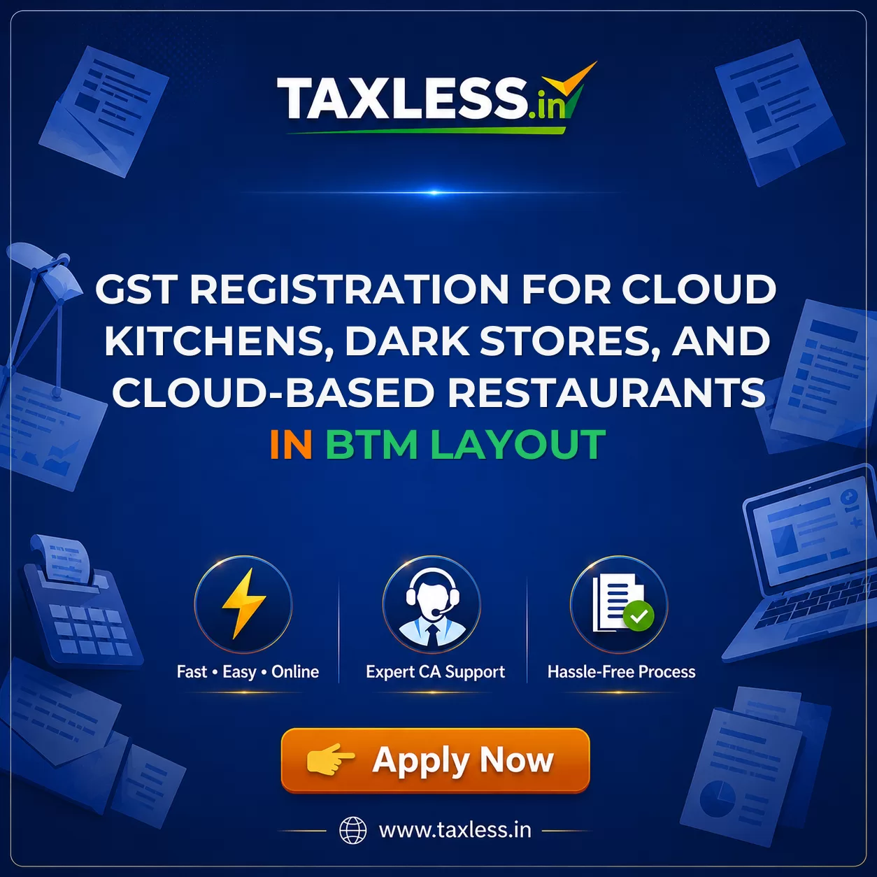 GST Registration for Cloud Kitchens, Dark Stores, and Cloud-Based Restaurants in Btm Layout