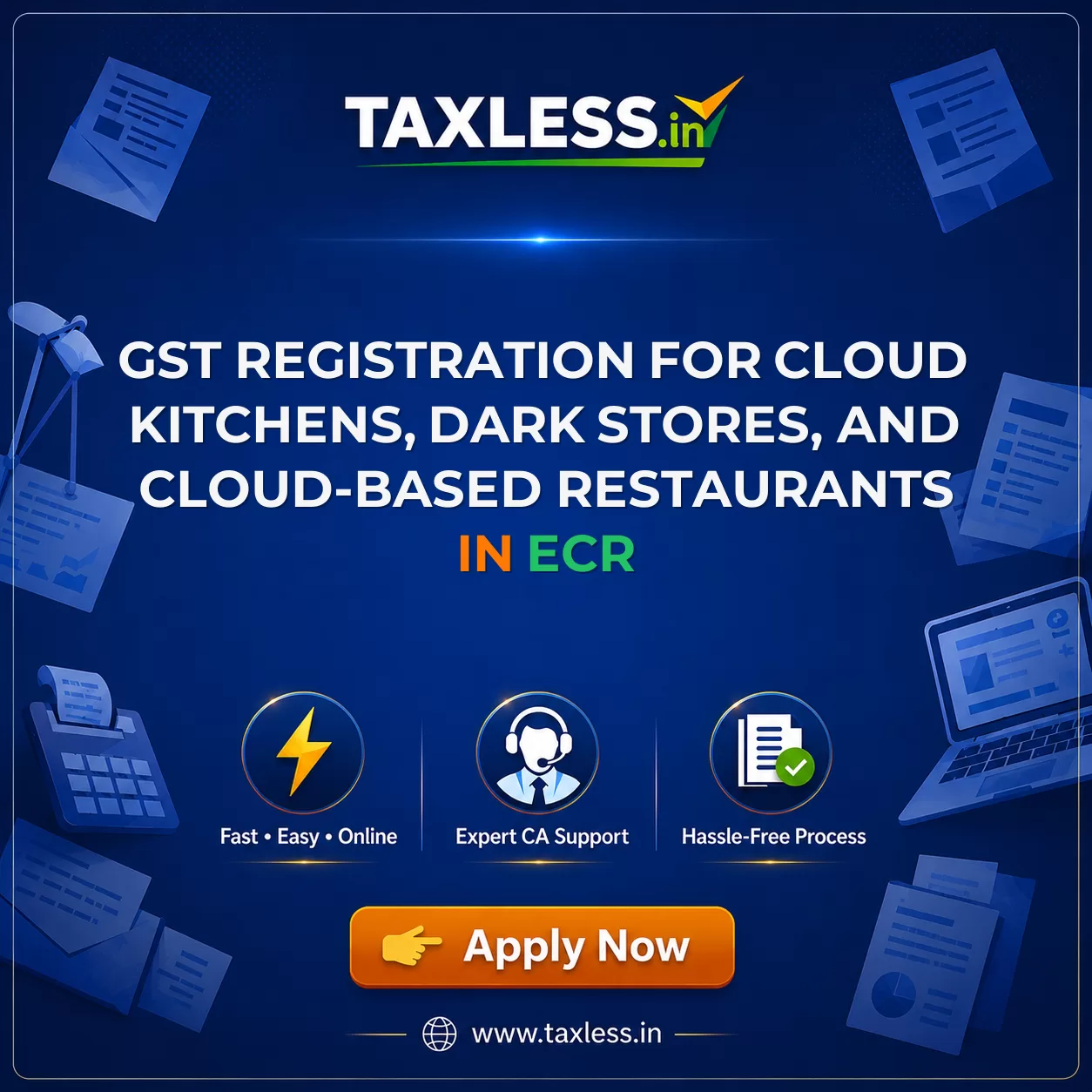 GST Registration for Cloud Kitchens, Dark Stores, and Cloud-Based Restaurants in Ecr