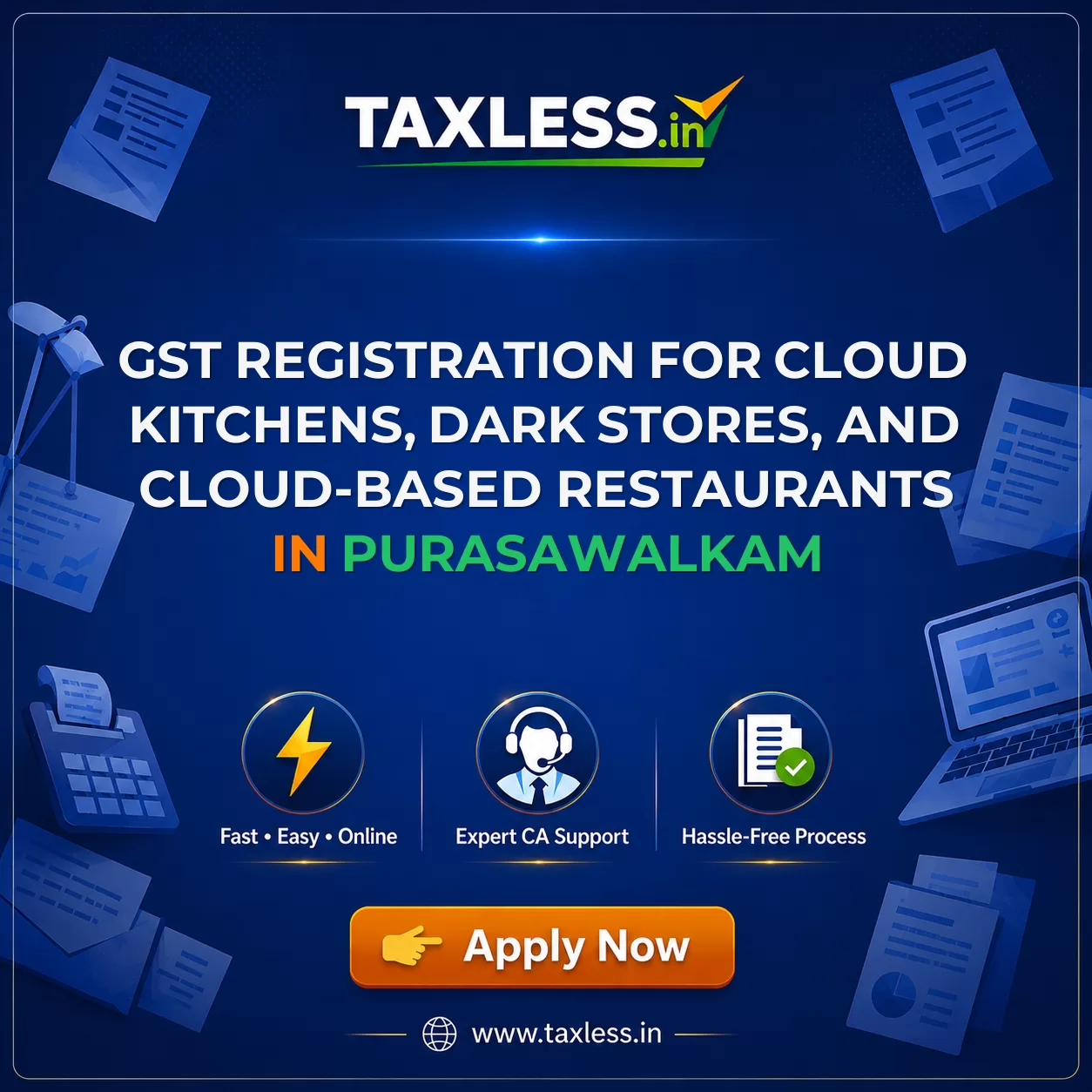GST Registration for Cloud Kitchens, Dark Stores, and Cloud-Based Restaurants in Purasawalkam