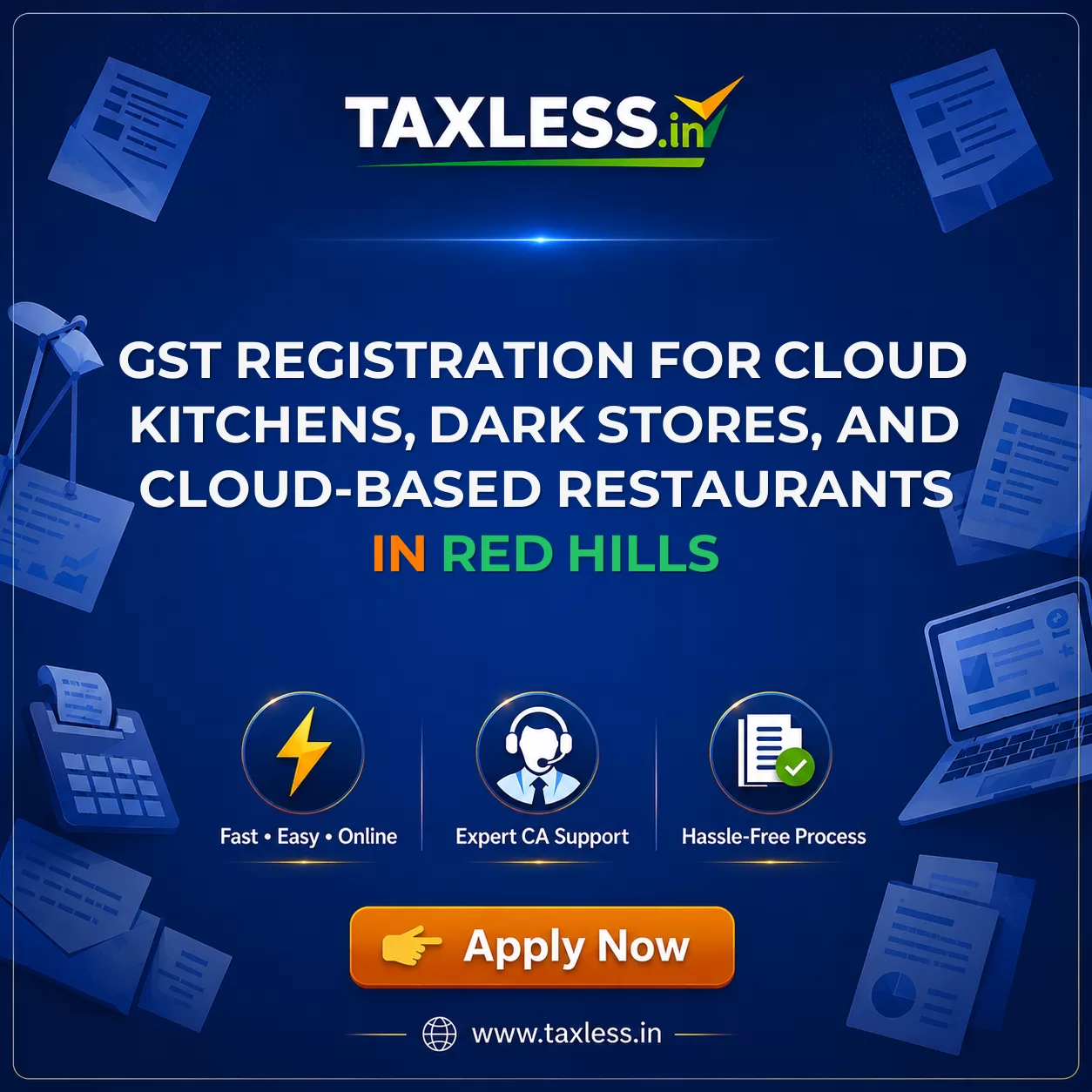 GST Registration for Cloud Kitchens, Dark Stores, and Cloud-Based Restaurants in Red Hills