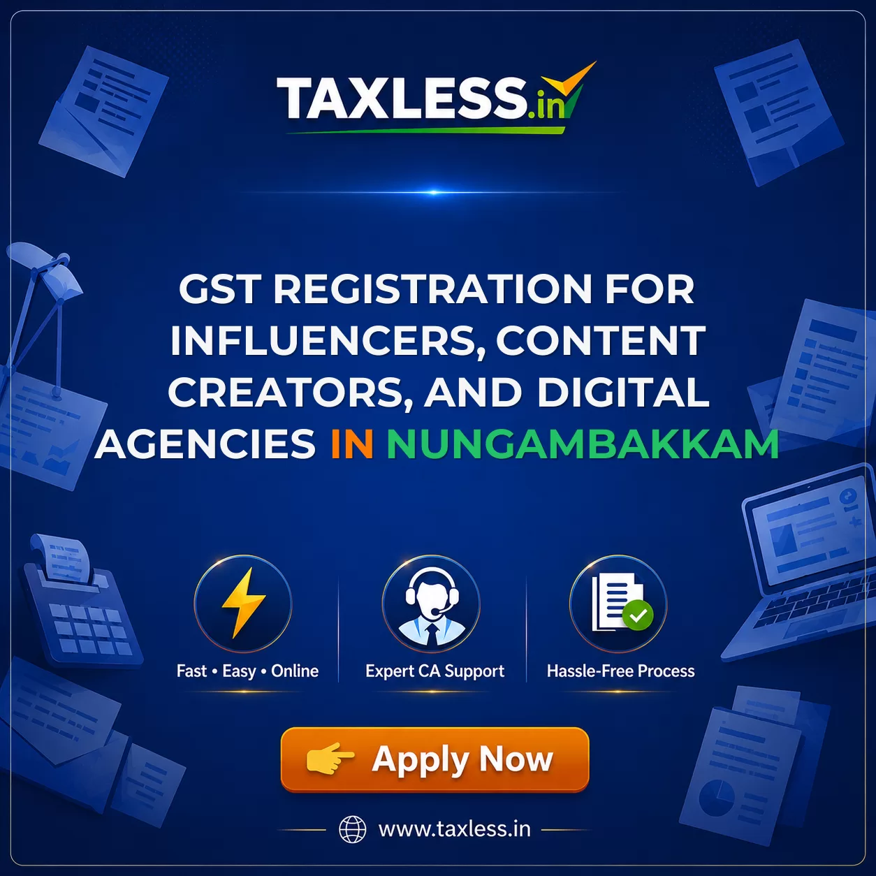 GST Registration for Influencers, Content Creators, and Digital Agencies in Nungambakkam