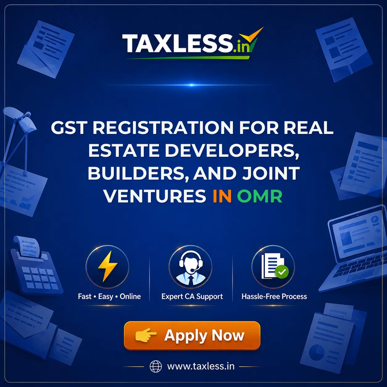 GST Registration for Real Estate Developers, Builders, and Joint Ventures in Omr