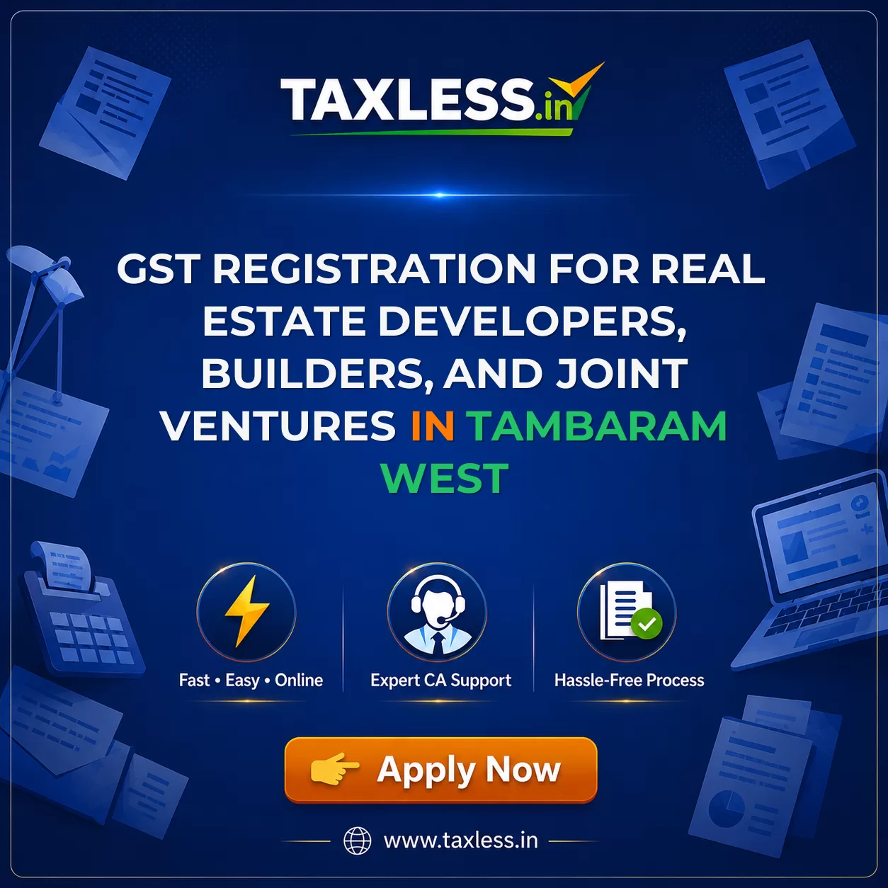 GST Registration for Real Estate Developers, Builders, and Joint Ventures in Tambaram West
