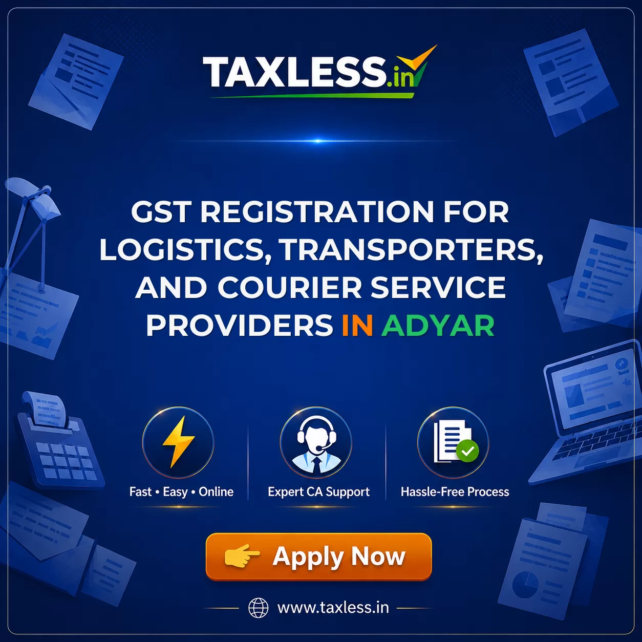 GST Registration for Logistics, Transporters, and Courier Service Providers in Adyar