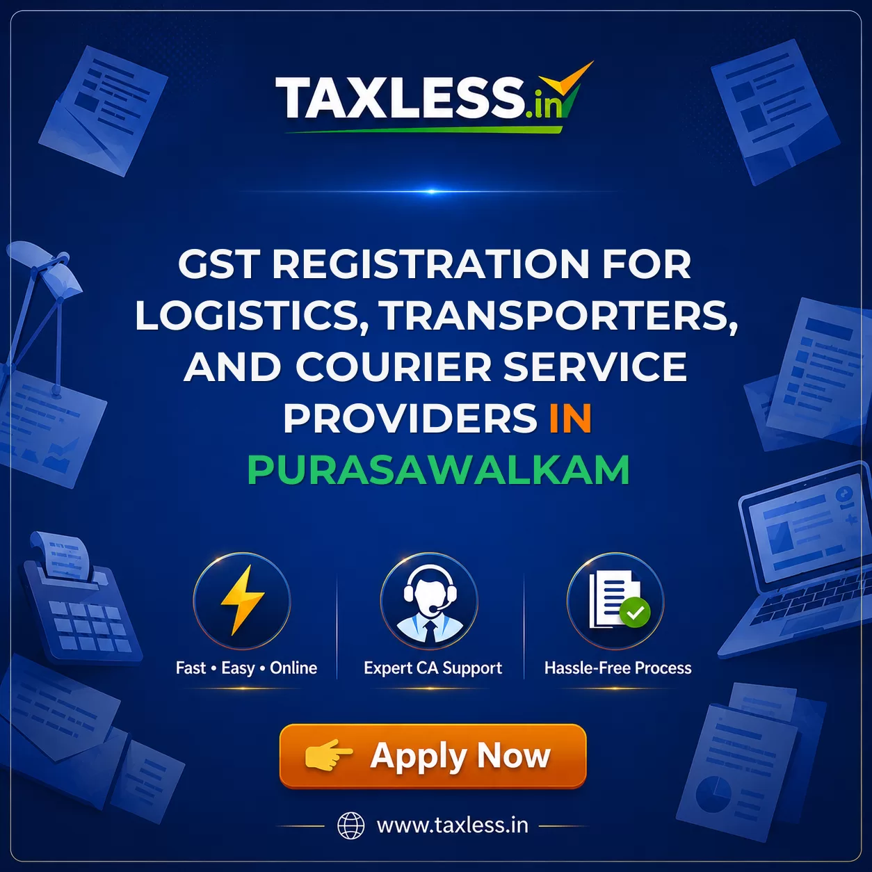 GST Registration for Logistics, Transporters, and Courier Service Providers in Purasawalkam
