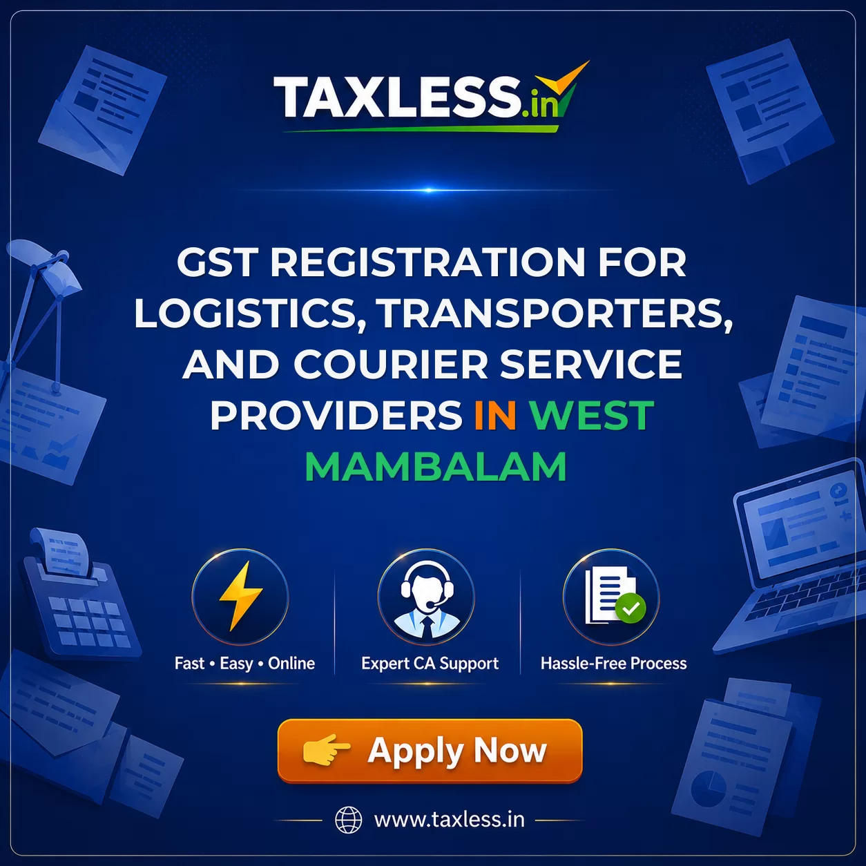 GST Registration for Logistics, Transporters, and Courier Service Providers in West Mambalam