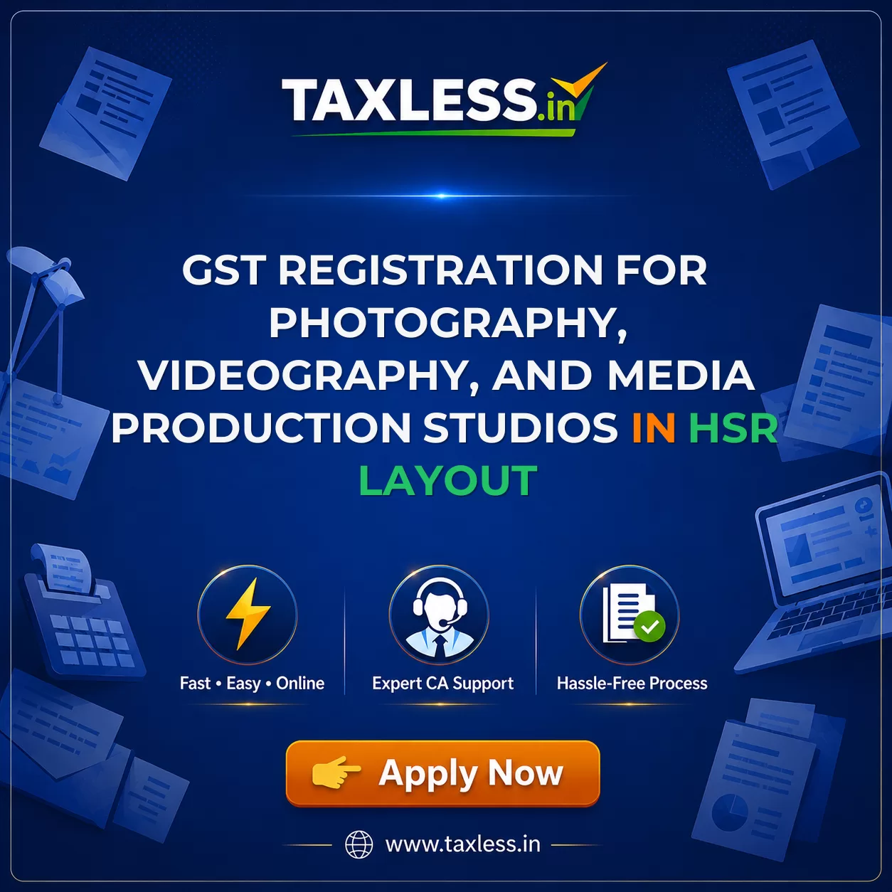 GST Registration for Photography, Videography, and Media Production Studios in Hsr Layout