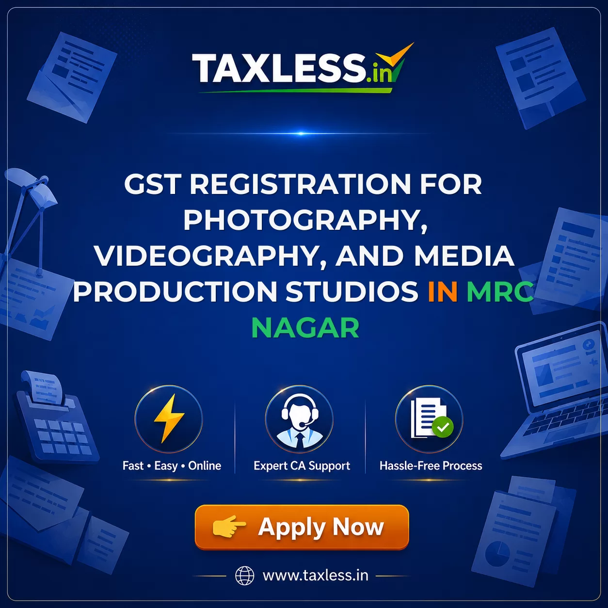 GST Registration for Photography, Videography, and Media Production Studios in Mrc Nagar