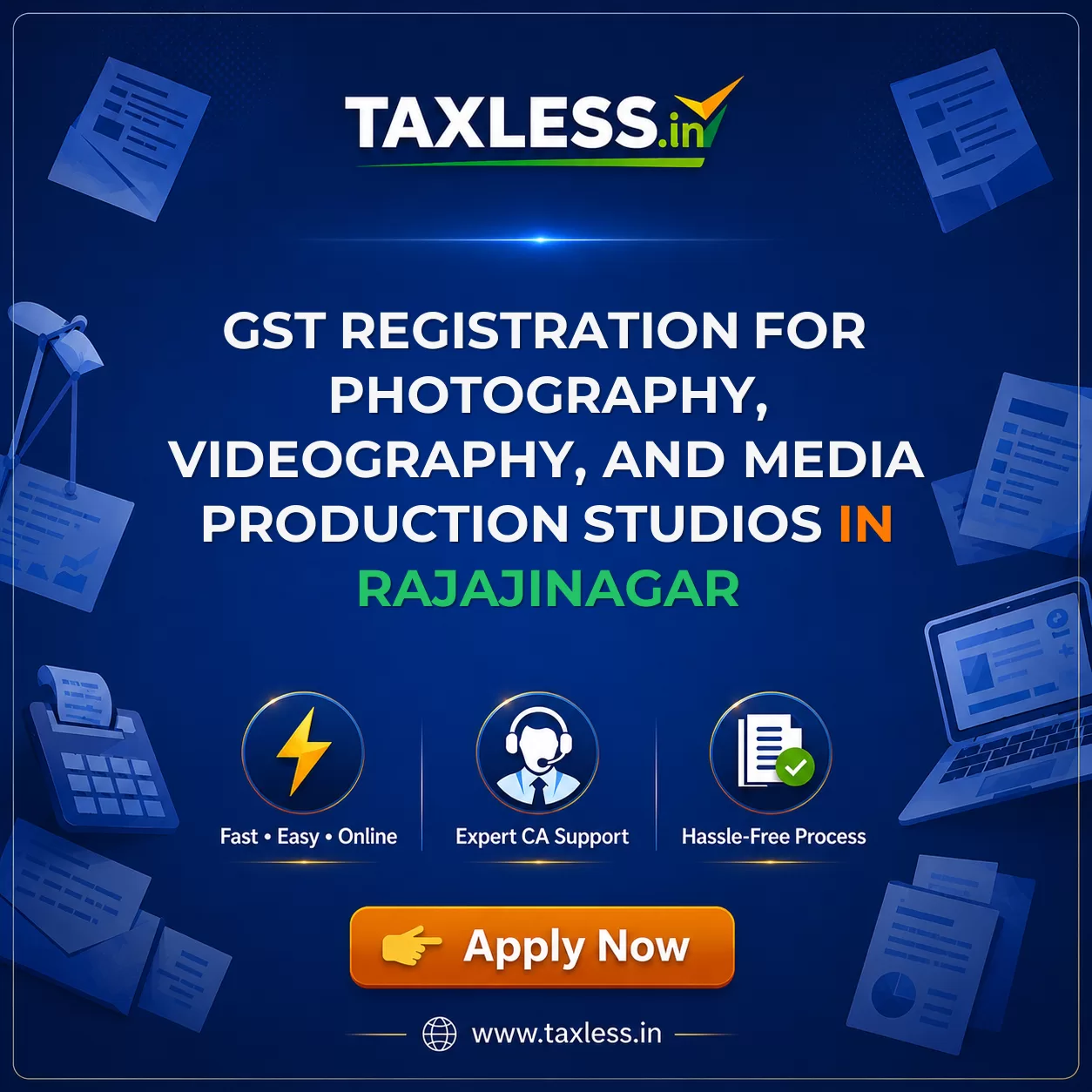 GST Registration for Photography, Videography, and Media Production Studios in Rajajinagar