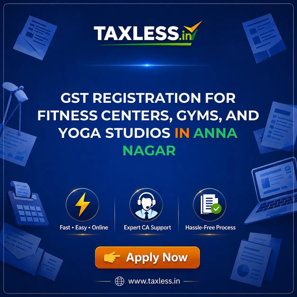 GST Registration for Fitness Centers, Gyms, and Yoga Studios in Anna Nagar