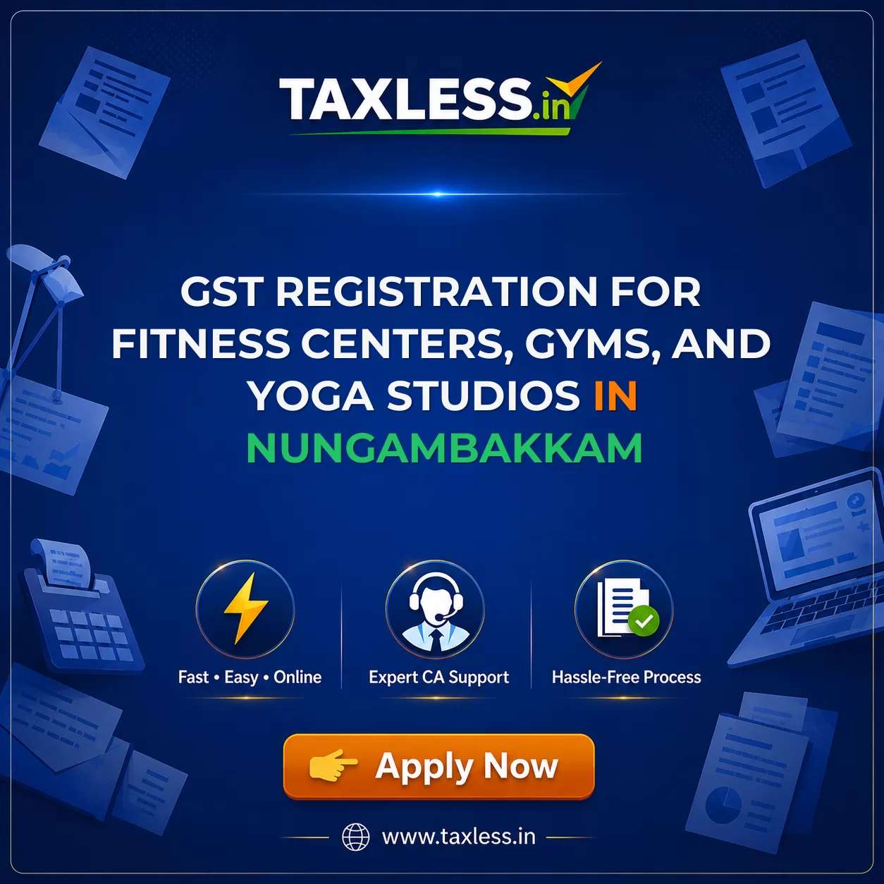 GST Registration for Fitness Centers, Gyms, and Yoga Studios in Nungambakkam