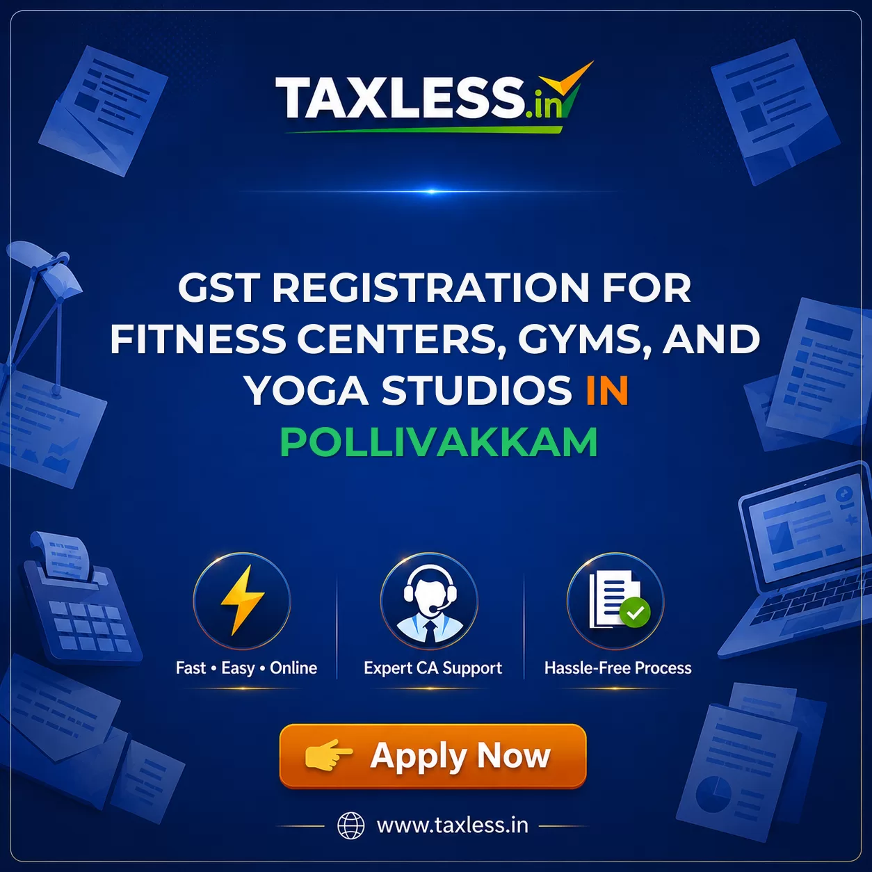 GST Registration for Fitness Centers, Gyms, and Yoga Studios in Pollivakkam
