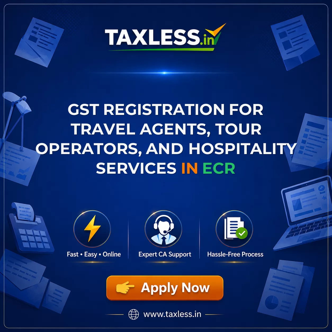 GST Registration for Travel Agents, Tour Operators, and Hospitality Services in Ecr