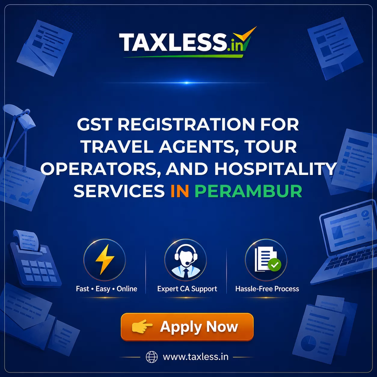 GST Registration for Travel Agents, Tour Operators, and Hospitality Services in Perambur