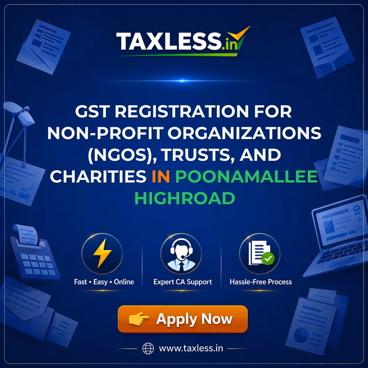 GST Registration for Non-Profit Organizations (NGOs), Trusts, and Charities in Poonamallee Highroad