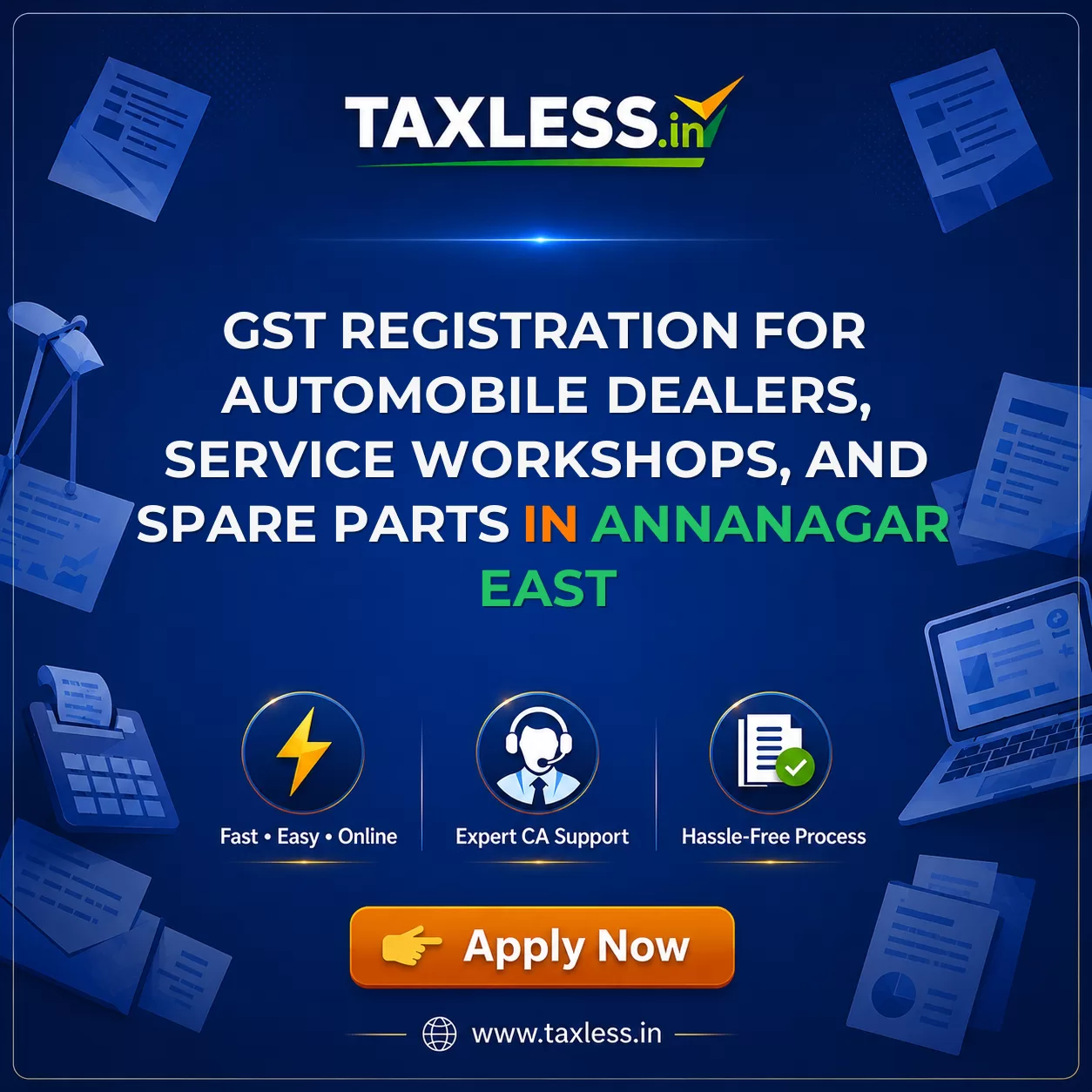 GST Registration for Automobile Dealers, Service Workshops, and Spare Parts in Annanagar East