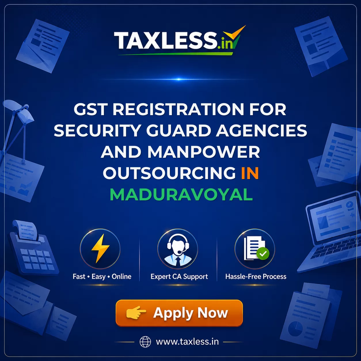 GST Registration for Security Guard Agencies and Manpower Outsourcing in Maduravoyal