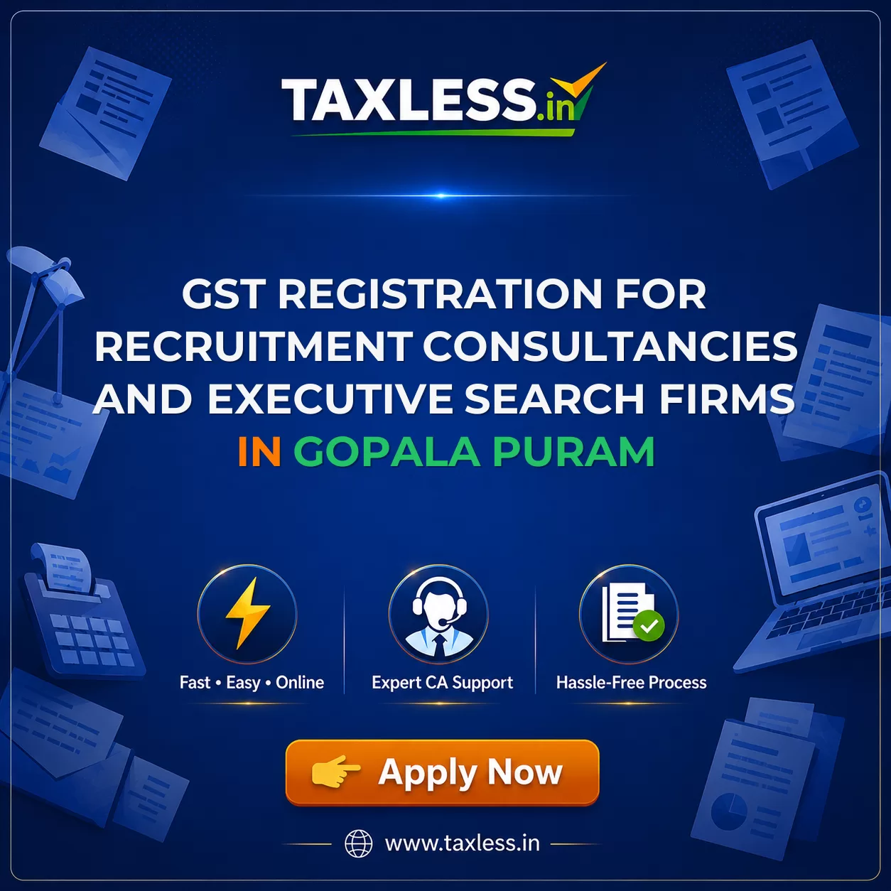 GST Registration for Recruitment Consultancies and Executive Search Firms in Gopala Puram