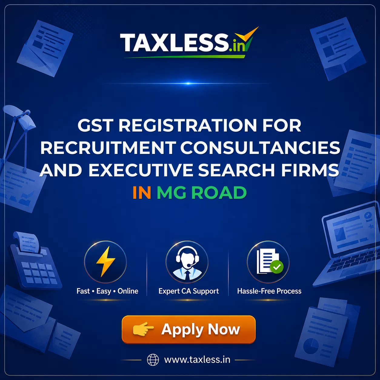 GST Registration for Recruitment Consultancies and Executive Search Firms in Mg Road
