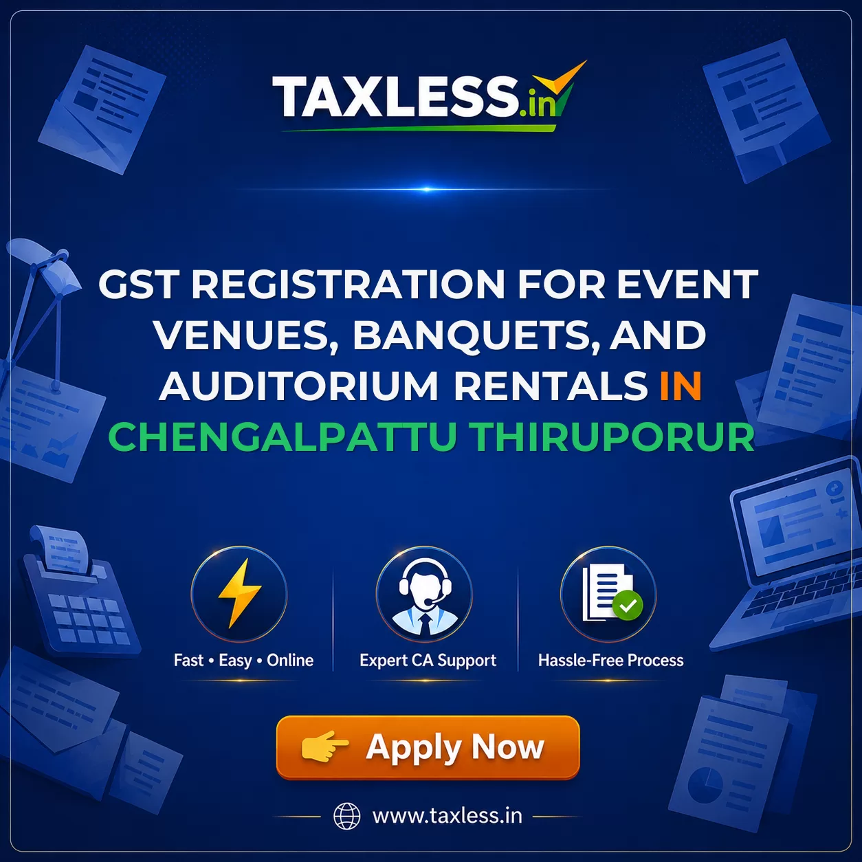GST Registration for Event Venues, Banquets, and Auditorium Rentals in Chengalpattu Thiruporur
