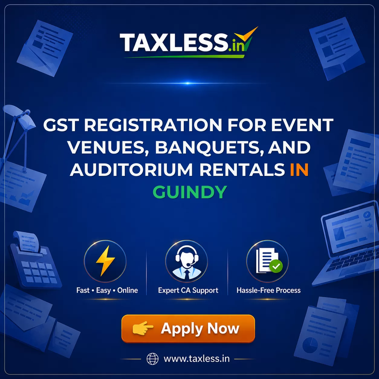 GST Registration for Event Venues, Banquets, and Auditorium Rentals in Guindy
