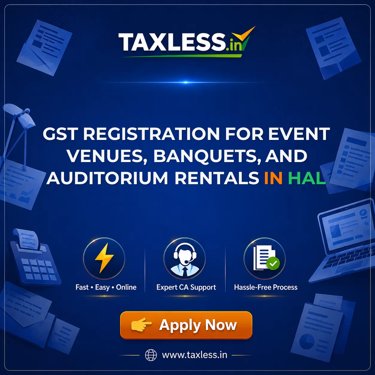GST Registration for Event Venues, Banquets, and Auditorium Rentals in Hal
