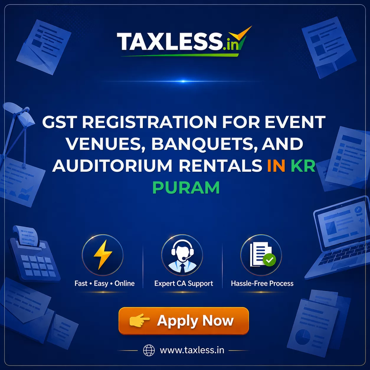 GST Registration for Event Venues, Banquets, and Auditorium Rentals in Kr Puram