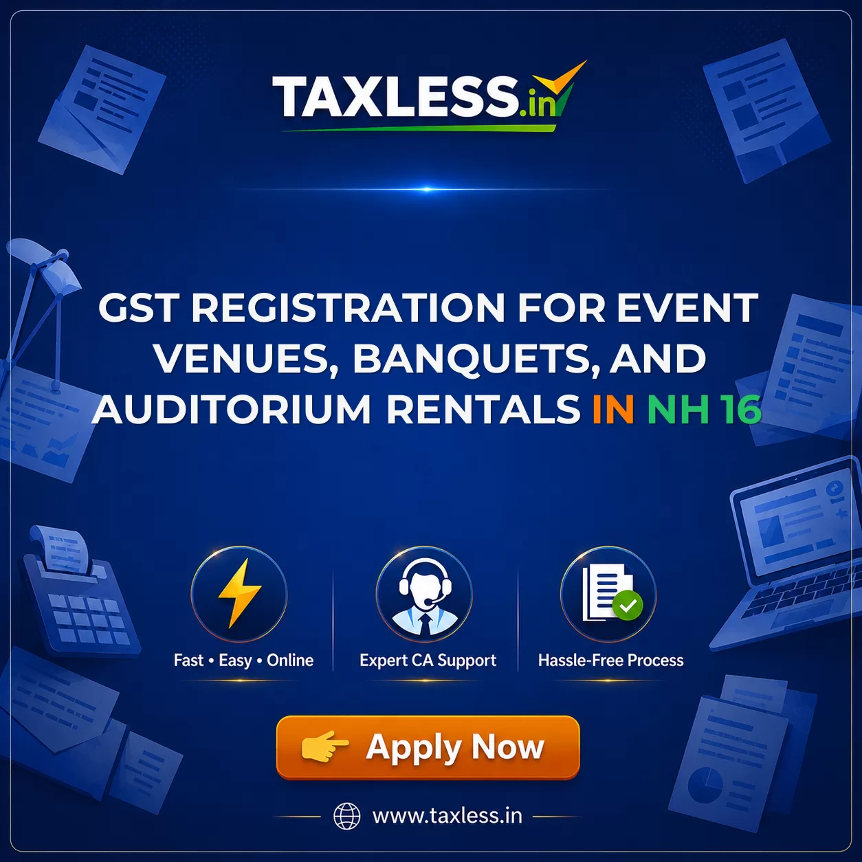 GST Registration for Event Venues, Banquets, and Auditorium Rentals in Nh 16