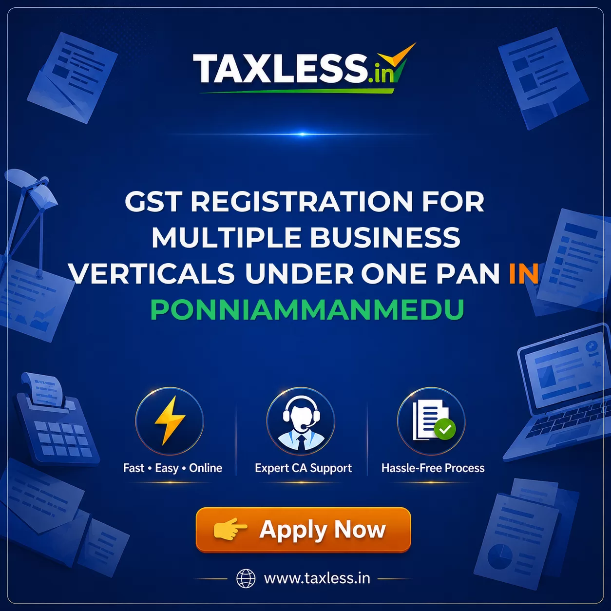 GST Registration for Multiple Business Verticals Under One PAN in Ponniammanmedu