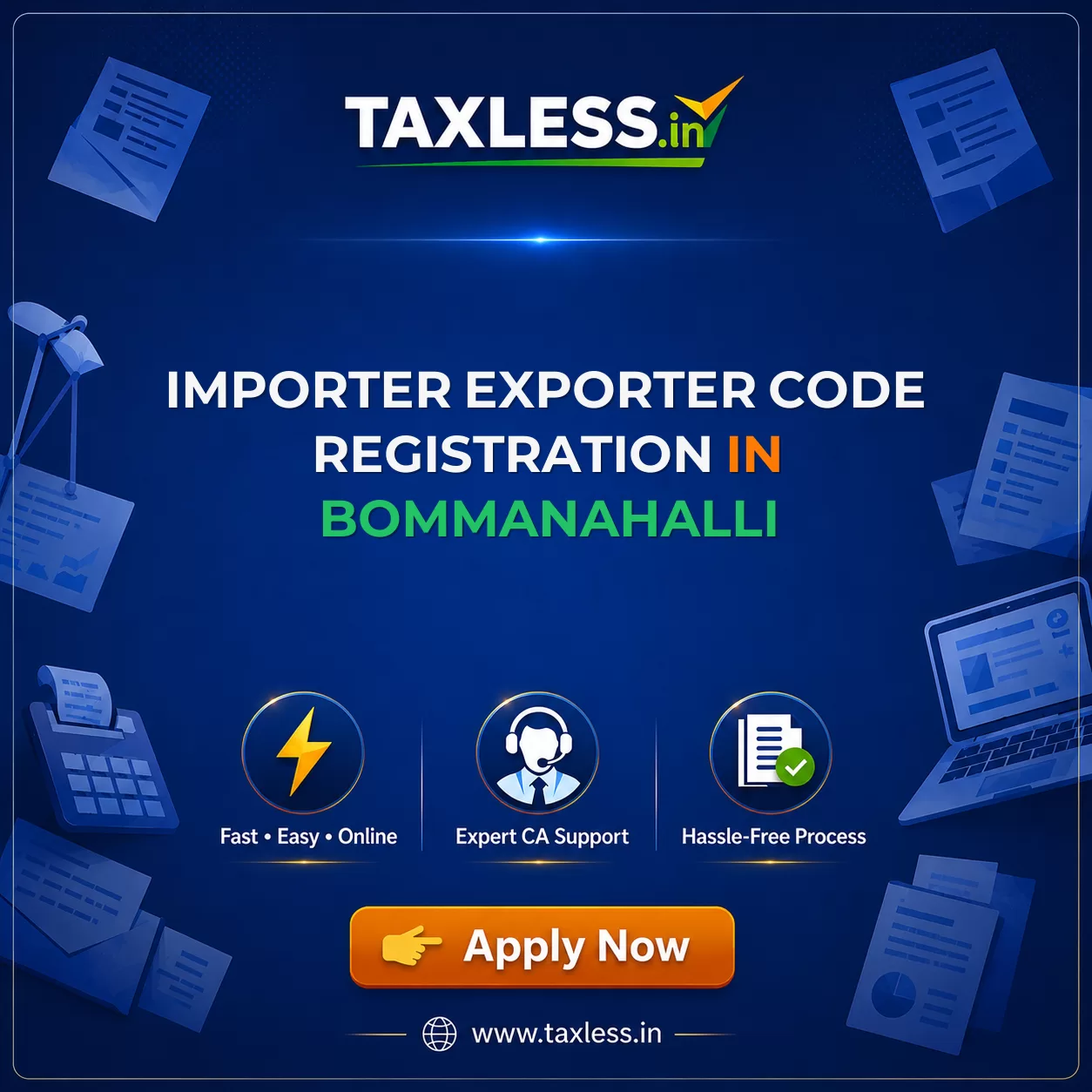 Importer Exporter Code Registration in Bommanahalli