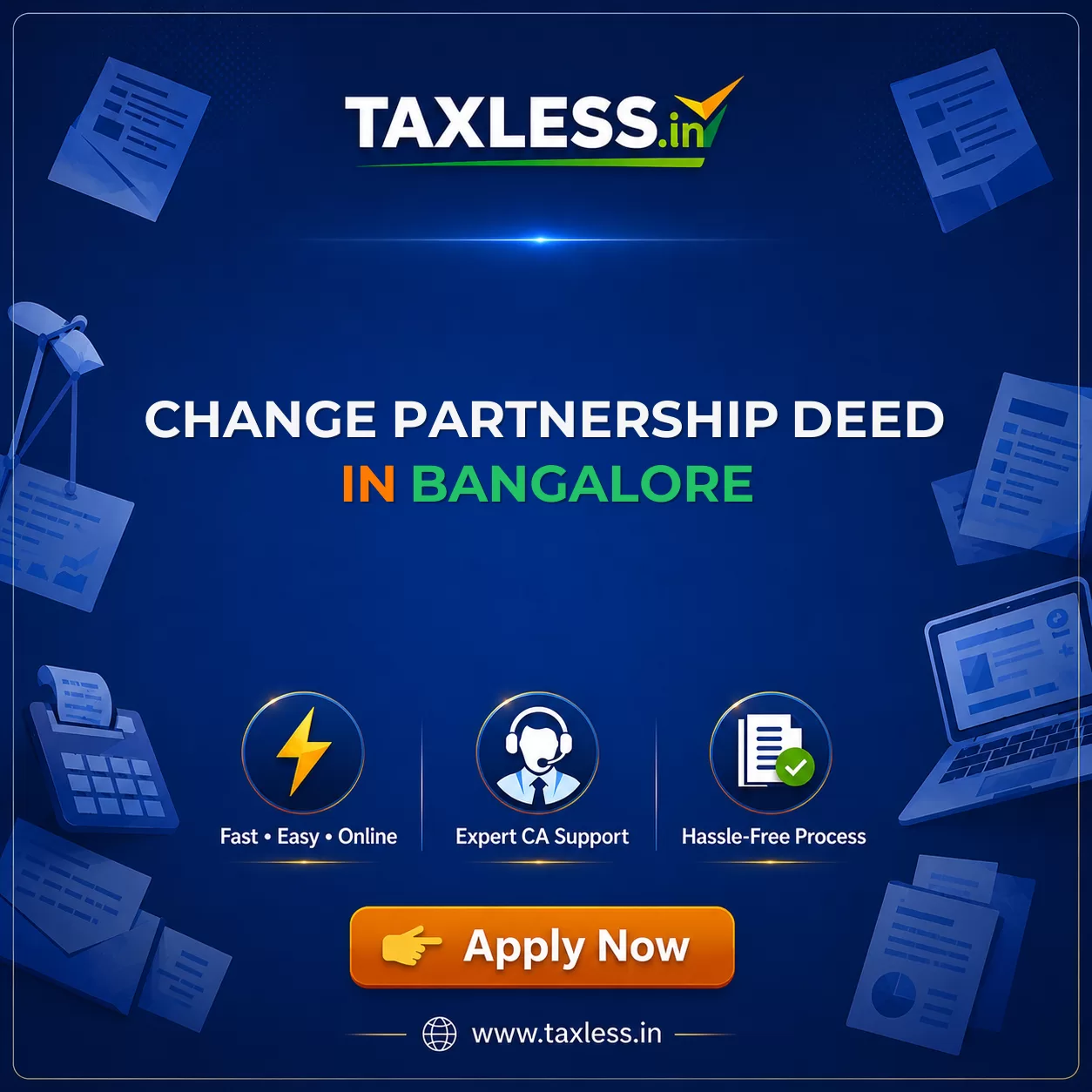 Change Partnership Deed in Bangalore