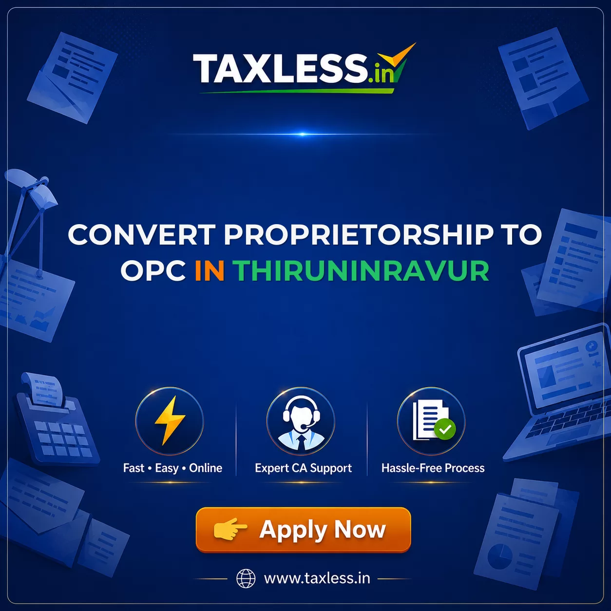 Convert Proprietorship To OPC in Thiruninravur