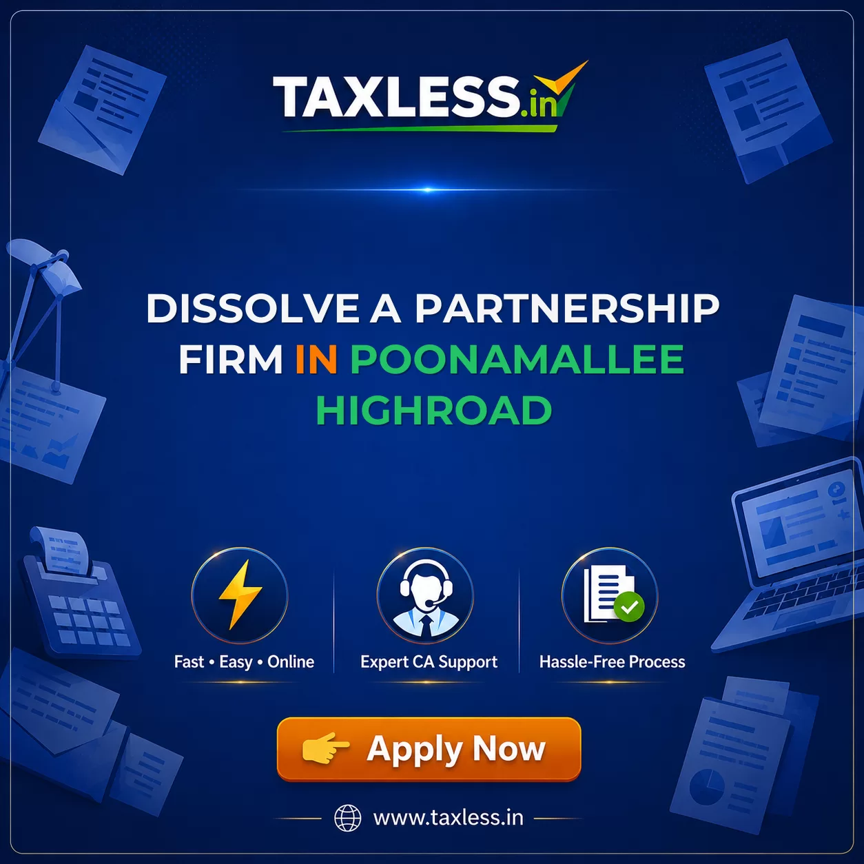 Dissolve A Partnership Firm in Poonamallee Highroad